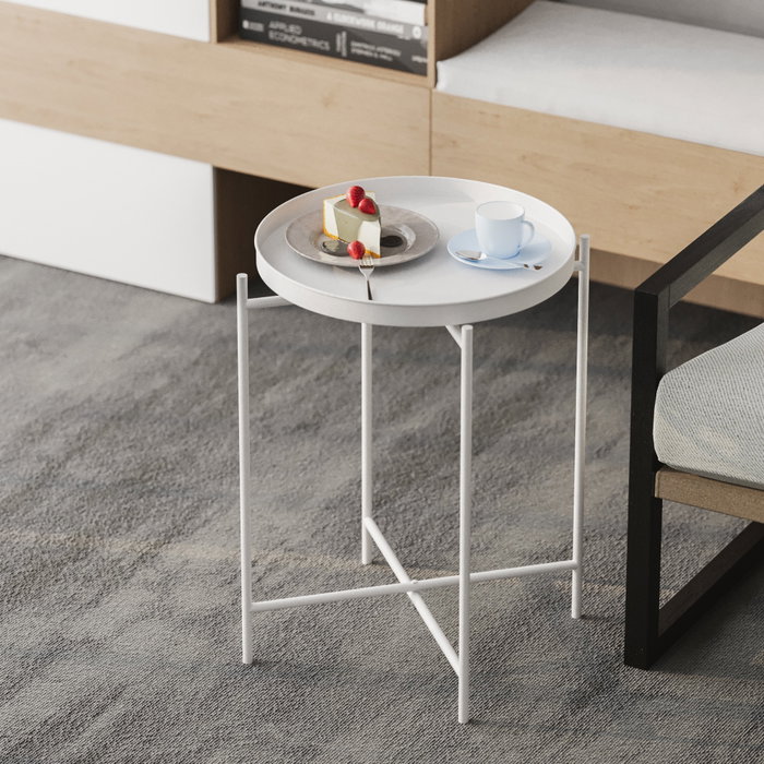 Hanah Home Shb-007-B Mesa de Centro de Metal Blanca